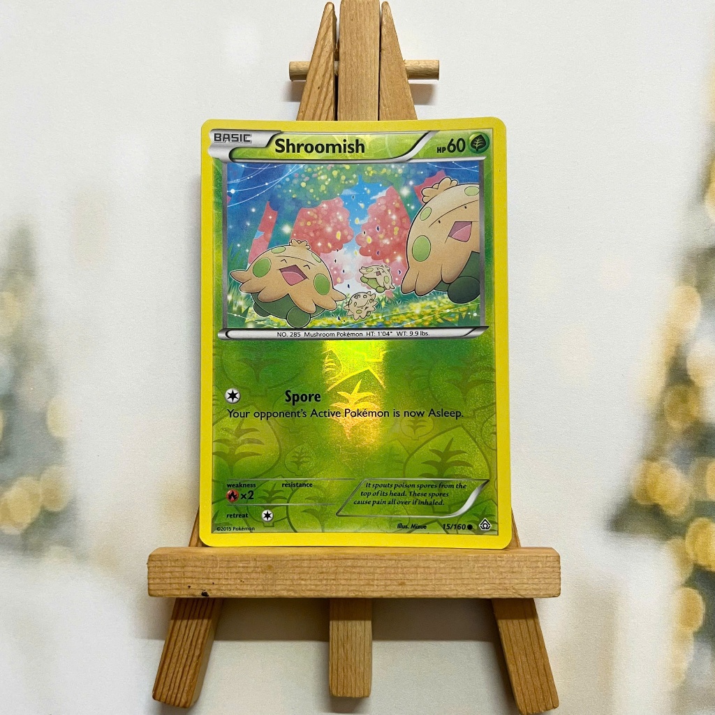 Thẻ hình Pokemon Shroomish 15/160 - Lá bài lẻ XY Primal Clash Common Reverse Holo tiếng Anh chính hãng