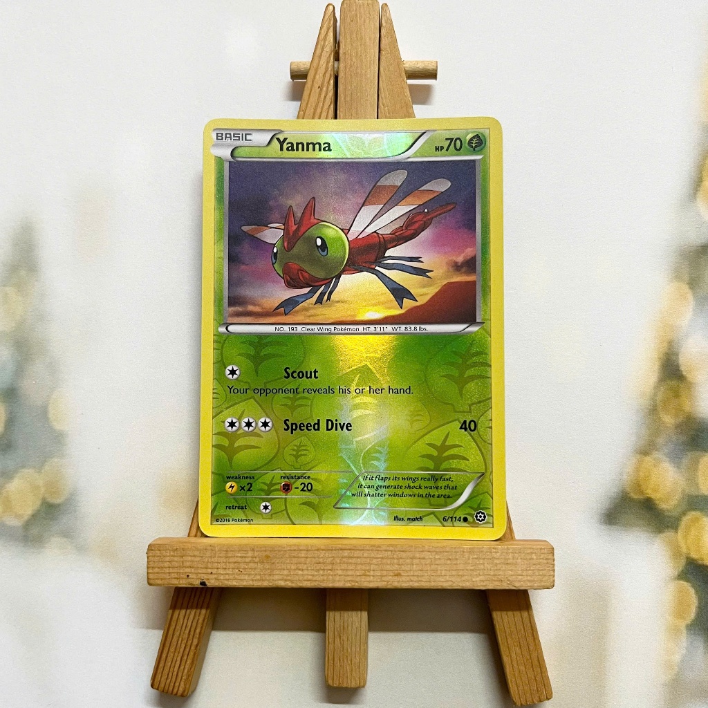 Thẻ hình Pokemon Yanma 6/114 - Lá bài lẻ XY Steam Siege Common Reverse Holo tiếng Anh chính hãng