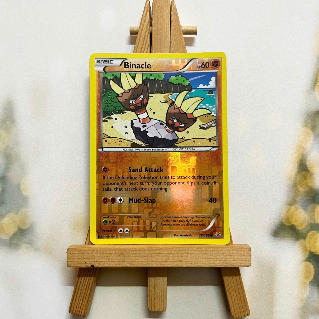 Thẻ hình Pokemon Binacle 38/108 - Lá bài lẻ XY Roaring Skies Common Reverse Holo tiếng Anh chính hãng