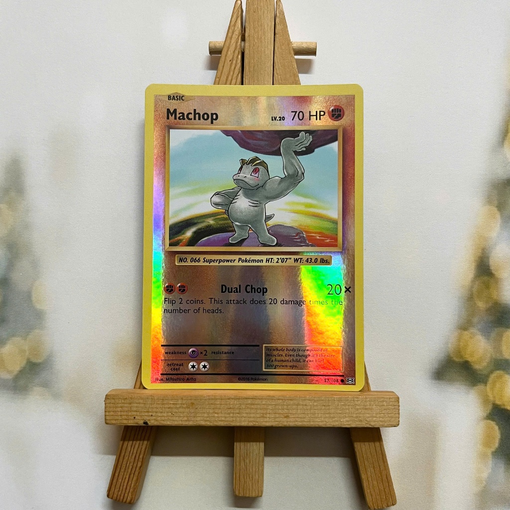 Thẻ hình Pokemon Machop 57/108 - Lá bài lẻ XY Evolutions Common Reverse Holo tiếng Anh chính hãng