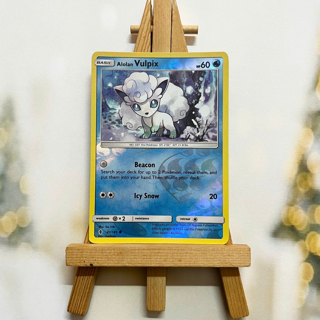 Thẻ hình Pokemon Alolan Vulpix 21/145 - Lá bài lẻ Sun & Moon Guardians Rising Common Reverse Holo tiếng Anh chính hãng
