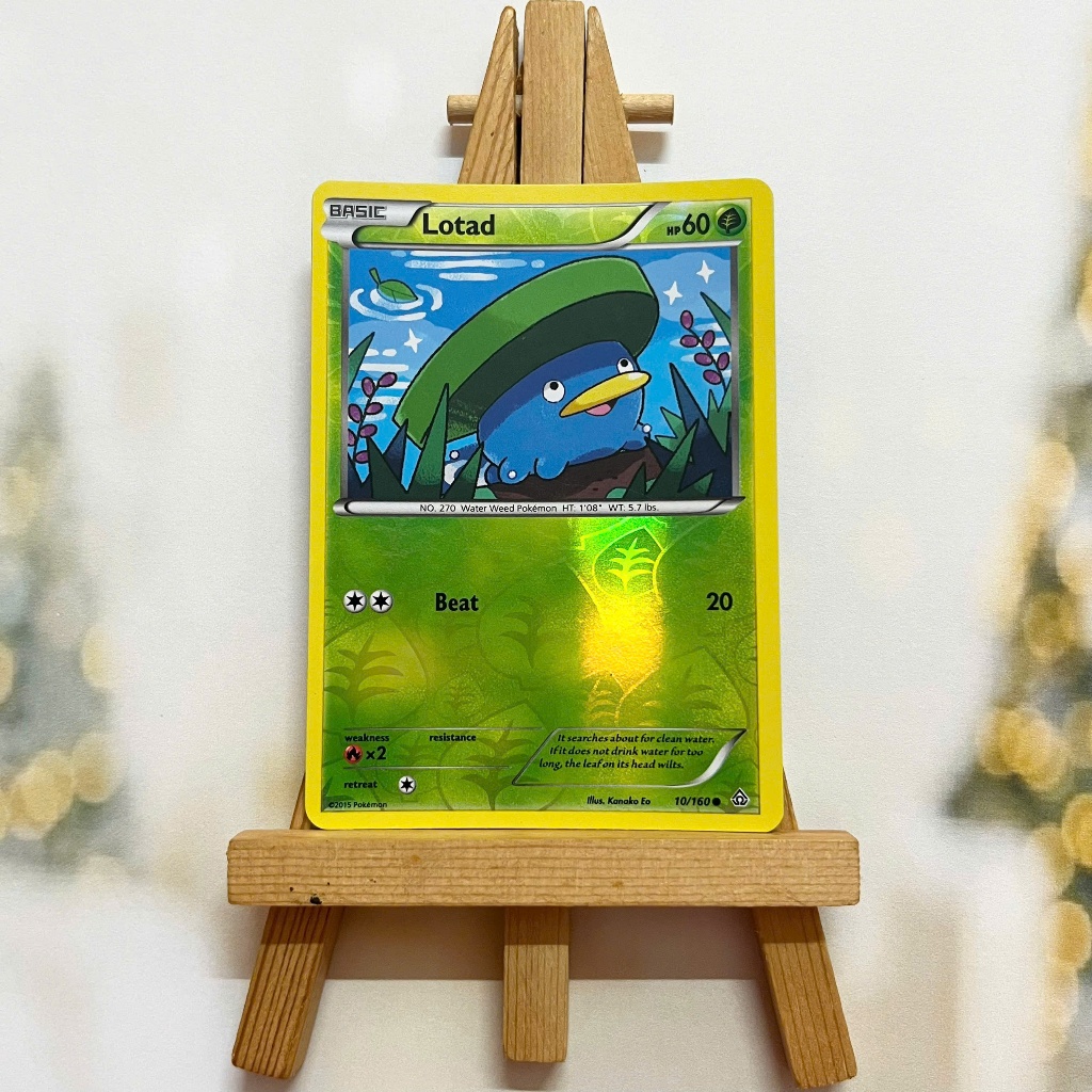 Thẻ hình Pokemon Lotad 10/160 - Lá bài lẻ XY Primal Clash Common Reverse Holo tiếng Anh chính hãng