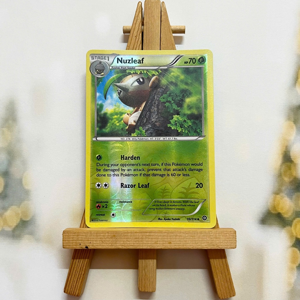 Thẻ hình Pokemon Nuzleaf 10/114 - Lá bài lẻ XY Steam Siege Uncommon Reverse Holo tiếng Anh chính hãng