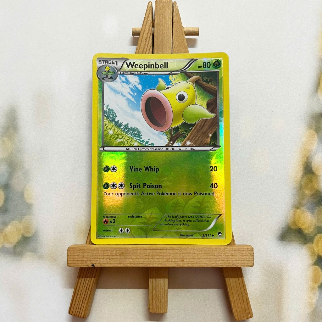 Thẻ hình Pokemon Weepinbell 2/111 - Lá bài lẻ XY Furious Fists Uncommon Reverse Holo tiếng Anh chính hãng