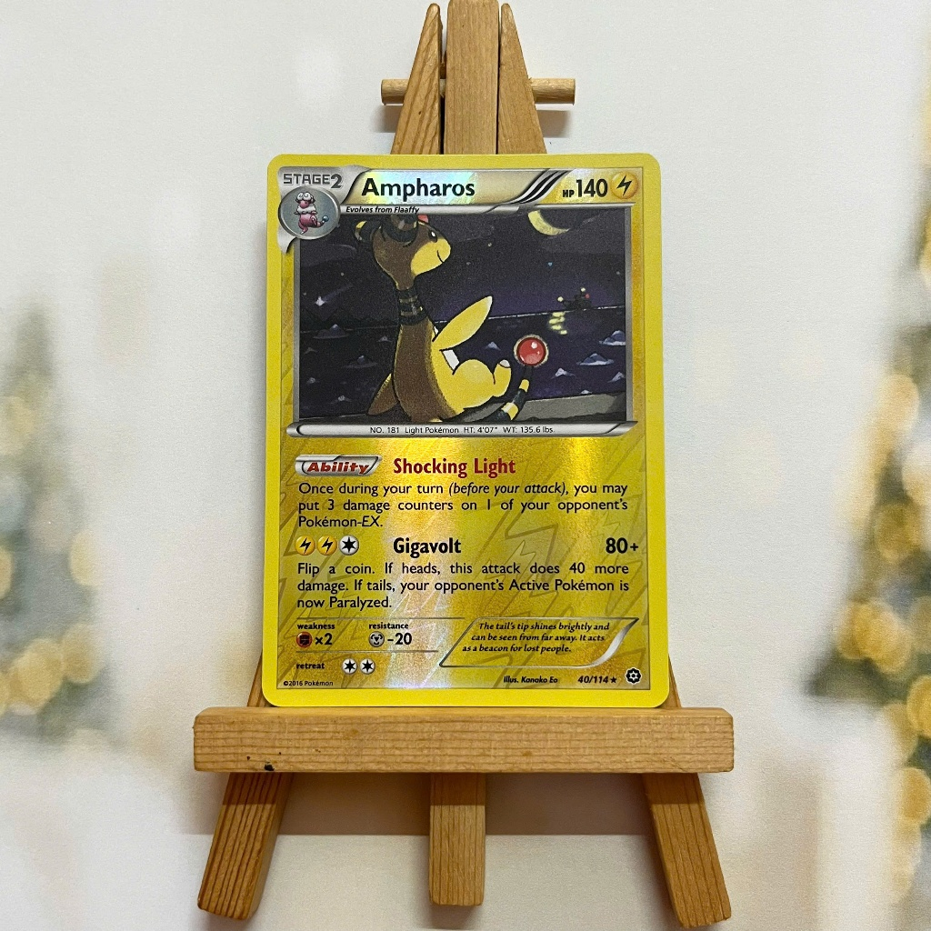 Thẻ hình Pokemon Ampharos 40/114 - Lá bài lẻ XY Steam Siege Rare Reverse Holo tiếng Anh chính hãng