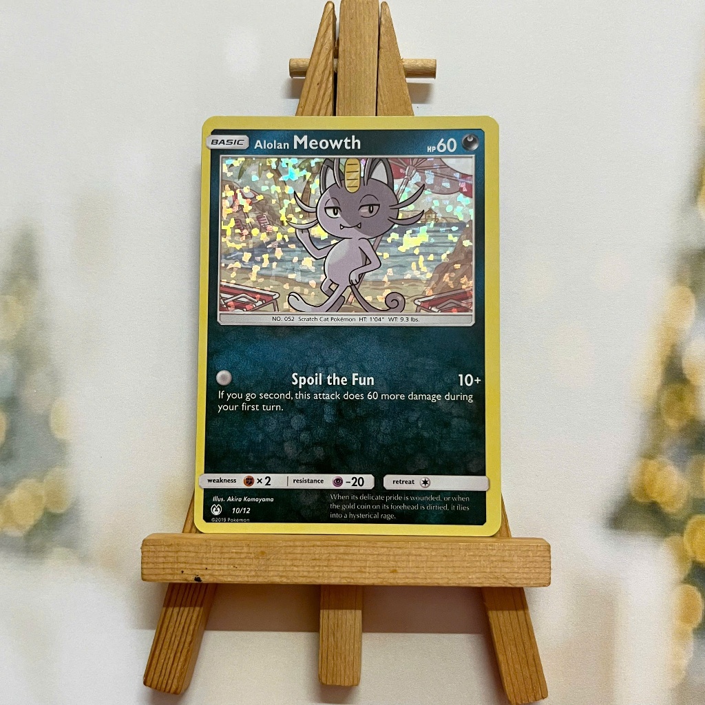 Thẻ hình Pokemon Alolan Meowth 10/12 - Lá bài lẻ McDonald's Holo Promo tiếng Anh chính hãng