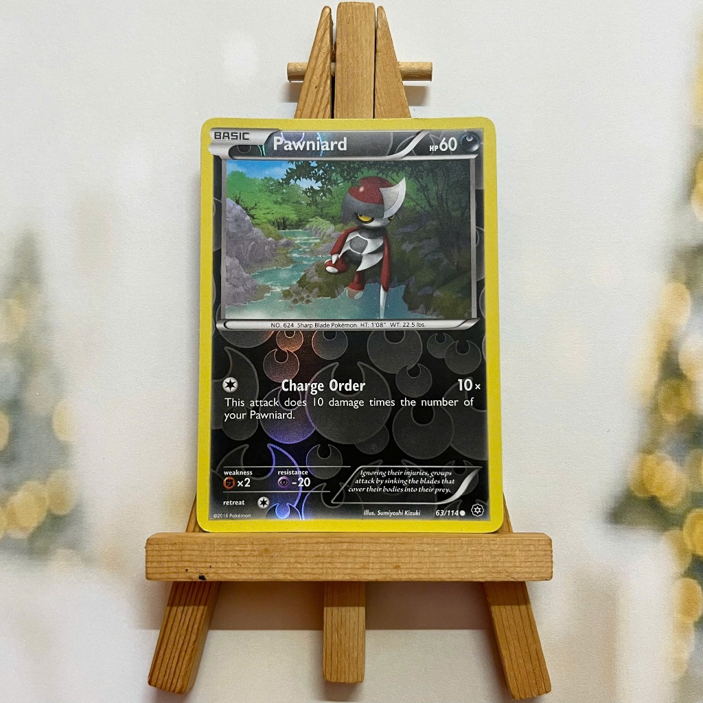 Thẻ hình Pokemon Pawniard 63/114 - Lá bài lẻ XY Steam Siege Common Reverse Holo tiếng Anh chính hãng