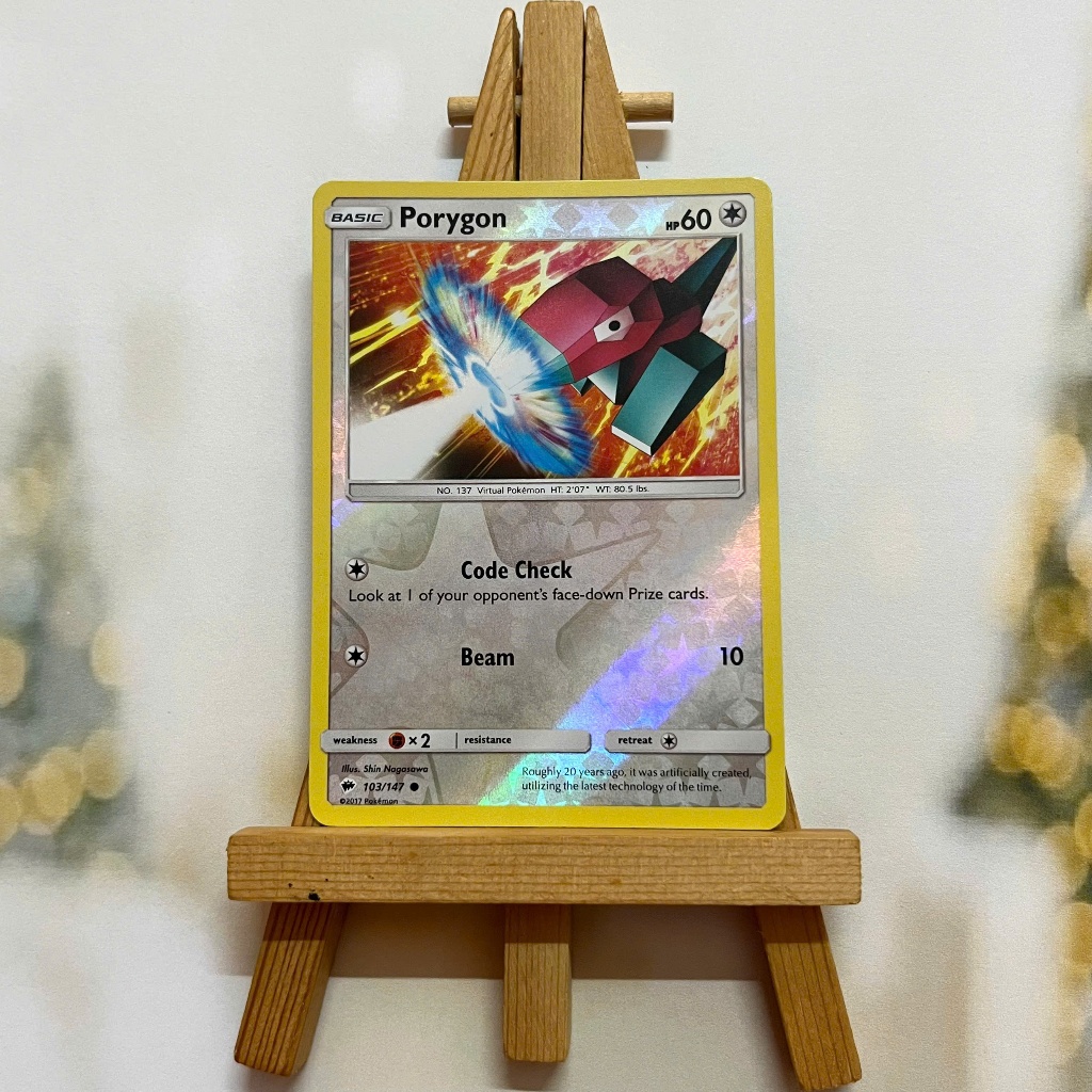 Thẻ hình Pokemon Porygon 103/147 - Lá bài lẻ Sun & Moon Burning Shadows Common Reverse Holo tiếng Anh chính hãng