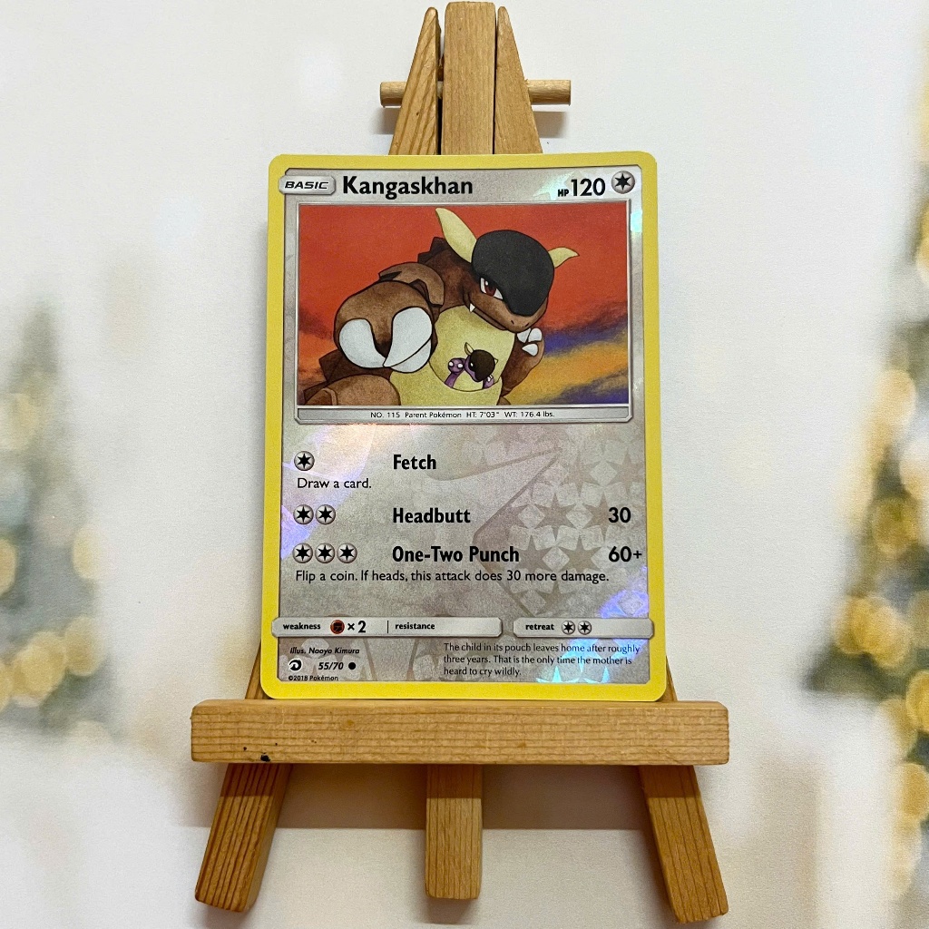 Thẻ hình Pokemon Kangaskhan 55/70 - Lá bài lẻ Sun & Moon Dragon Majesty Common Reverse Holo tiếng Anh chính hãng