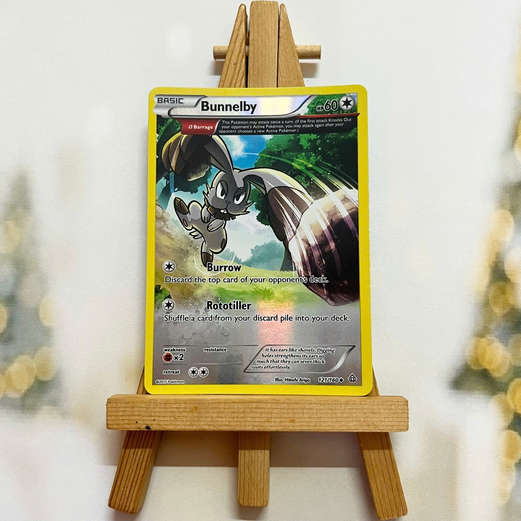 Thẻ hình Pokemon Bunnelby 121/160 - Lá bài lẻ XY Primal Clash Uncommon Reverse Holo tiếng Anh chính hãng