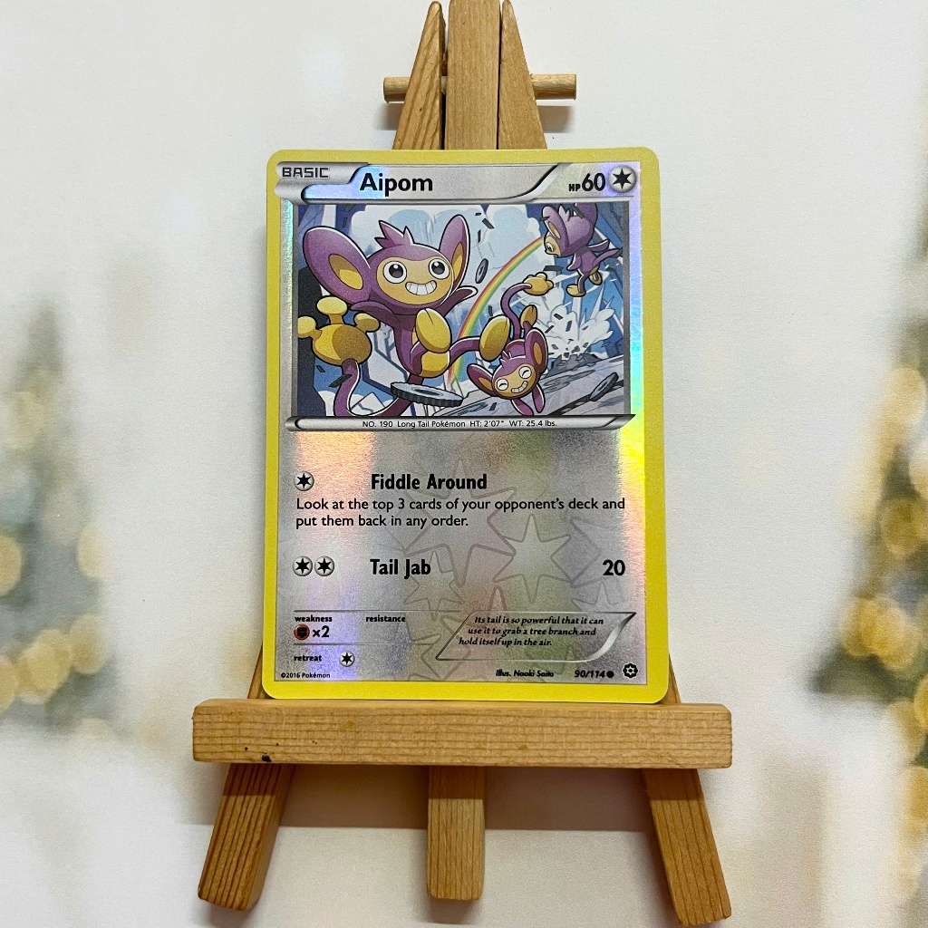 Thẻ hình Pokemon Aipom 90/114 - Lá bài lẻ XY Steam Siege Common Reverse Holo tiếng Anh chính hãng