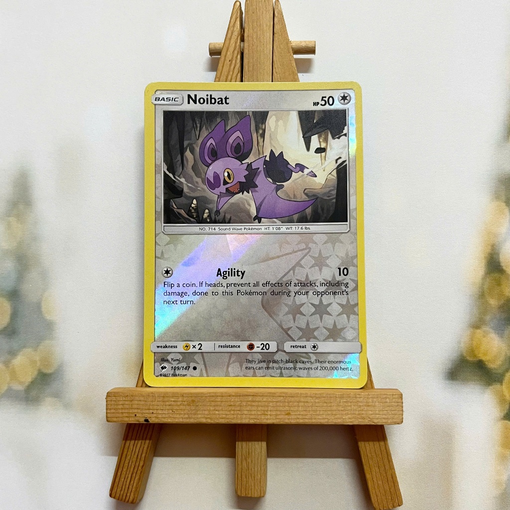 Thẻ hình Pokemon Noibat 109/147 - Lá bài lẻ Sun & Moon Burning Shadows Common Reverse Holo tiếng Anh chính hãng