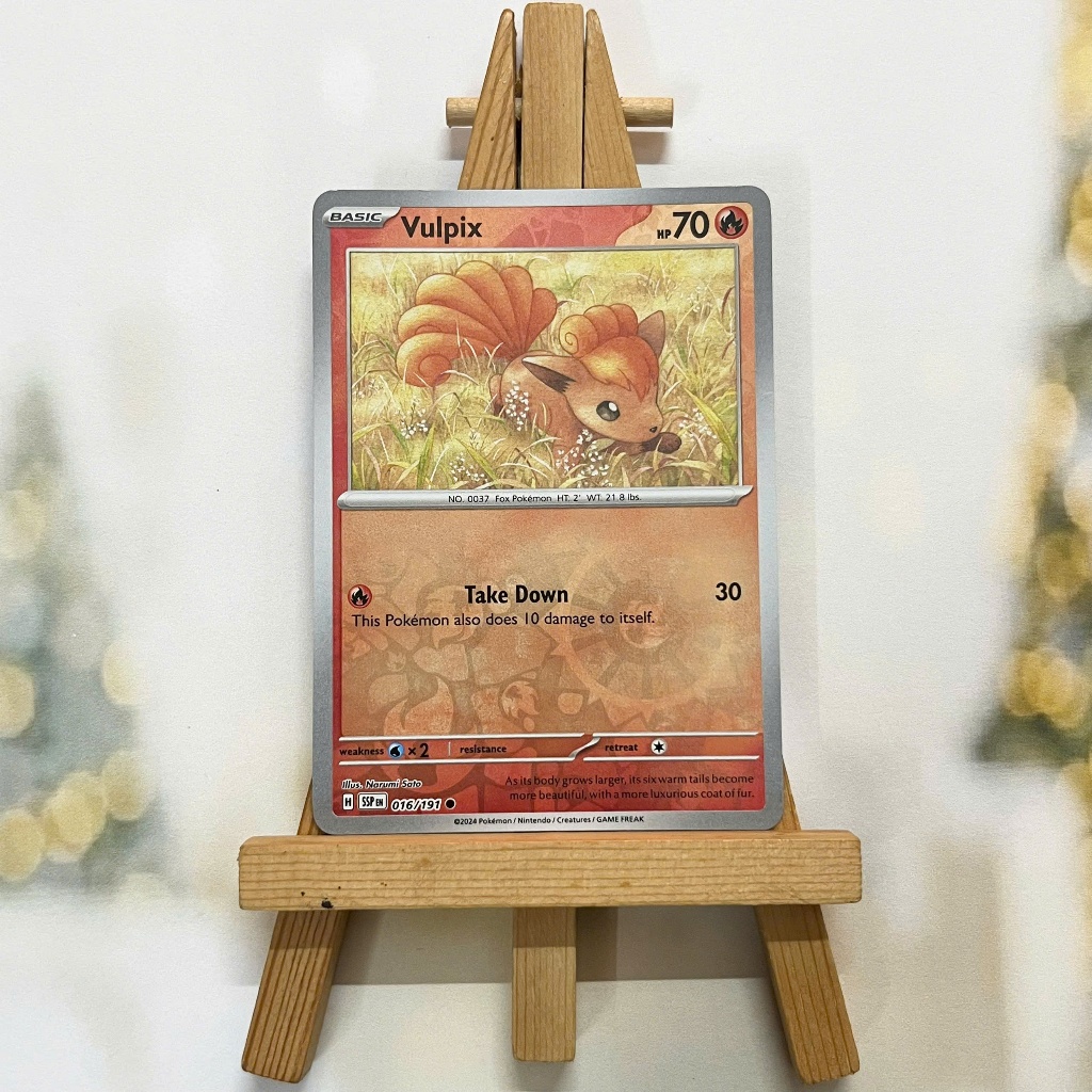 Thẻ hình Pokemon Vulpix 016/191 - Lá bài lẻ Surging Sparks Common Reverse Holo tiếng Anh chính hãng