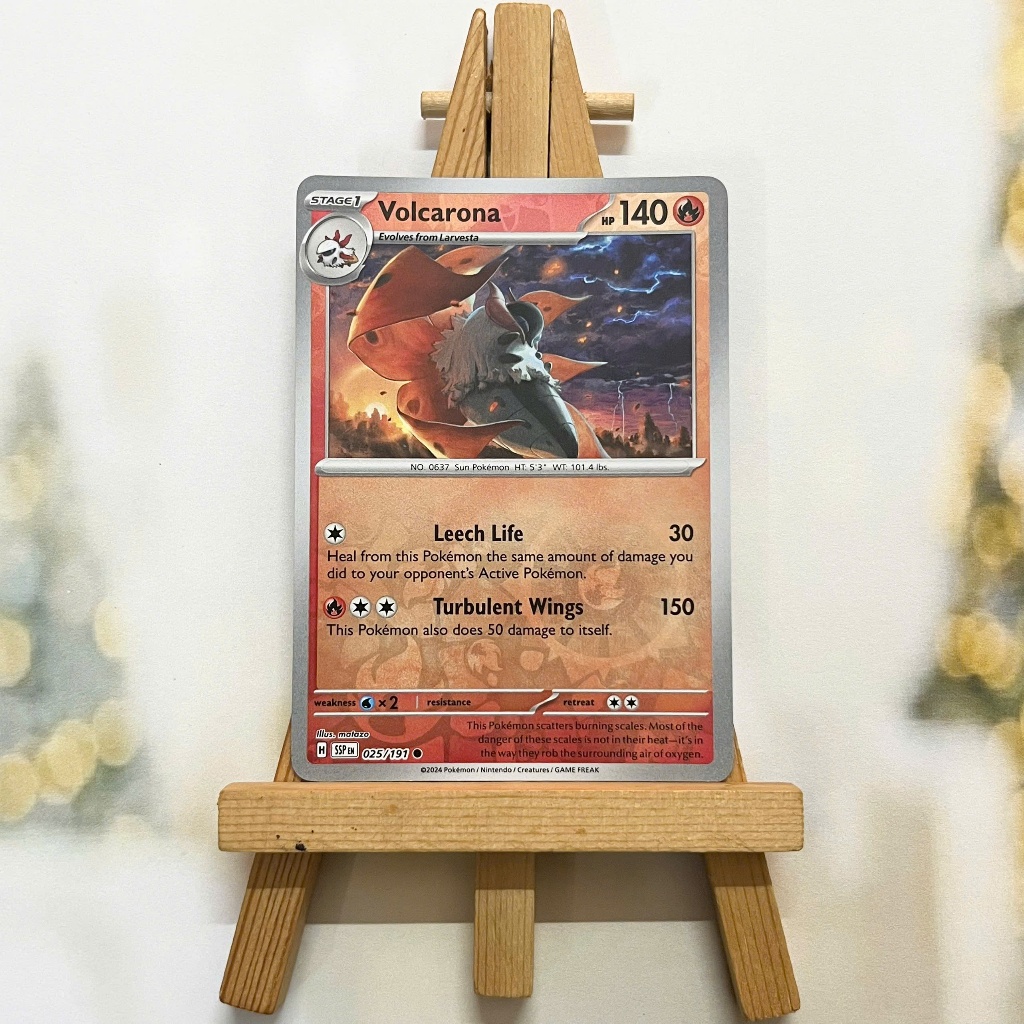 Thẻ hình Pokemon Volcarona 025/191 - Lá bài lẻ Surging Sparks Common Reverse Holo tiếng Anh chính hãng