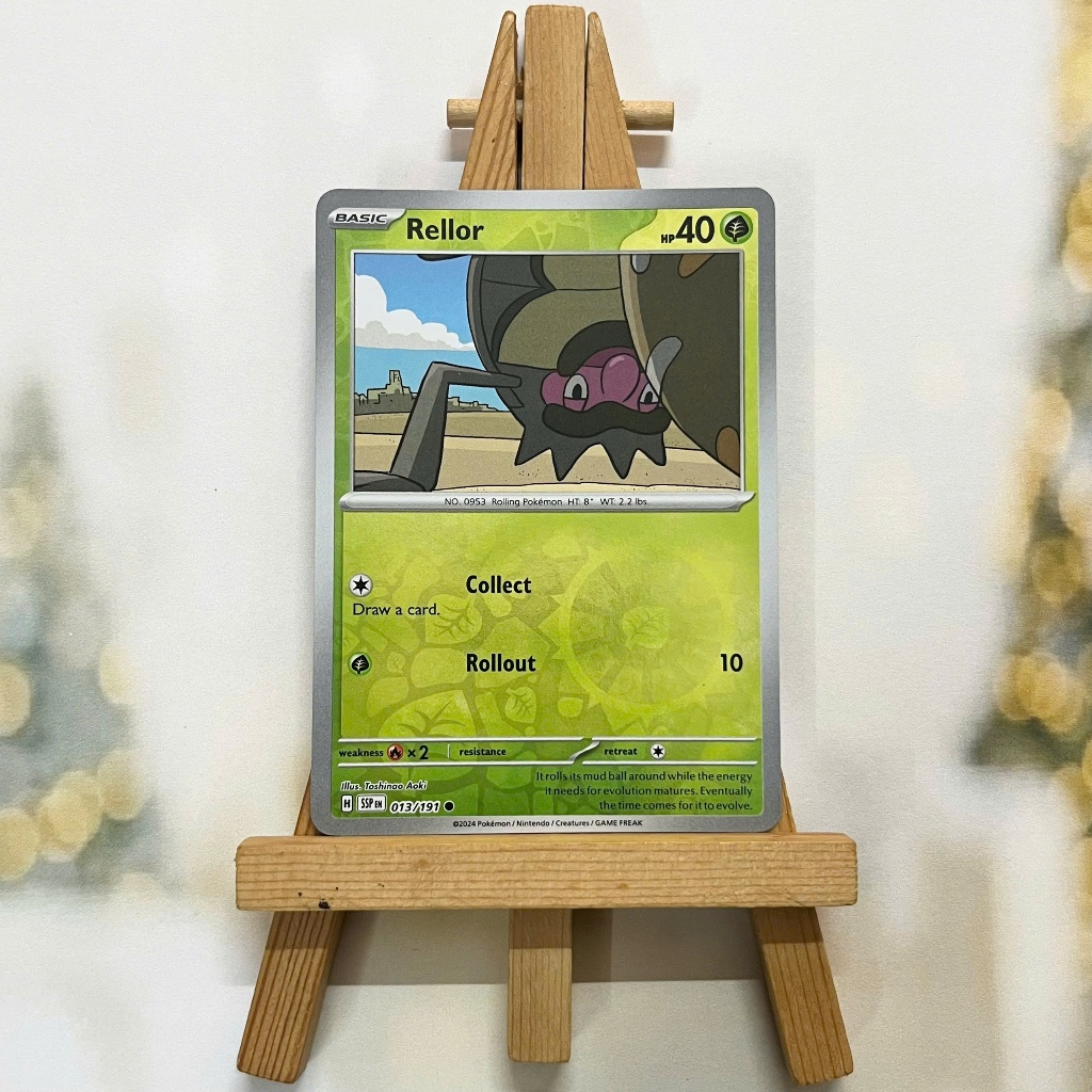 Thẻ hình Pokemon Rellor 013/191 - Lá bài lẻ Surging Sparks Common Reverse Holo tiếng Anh chính hãng