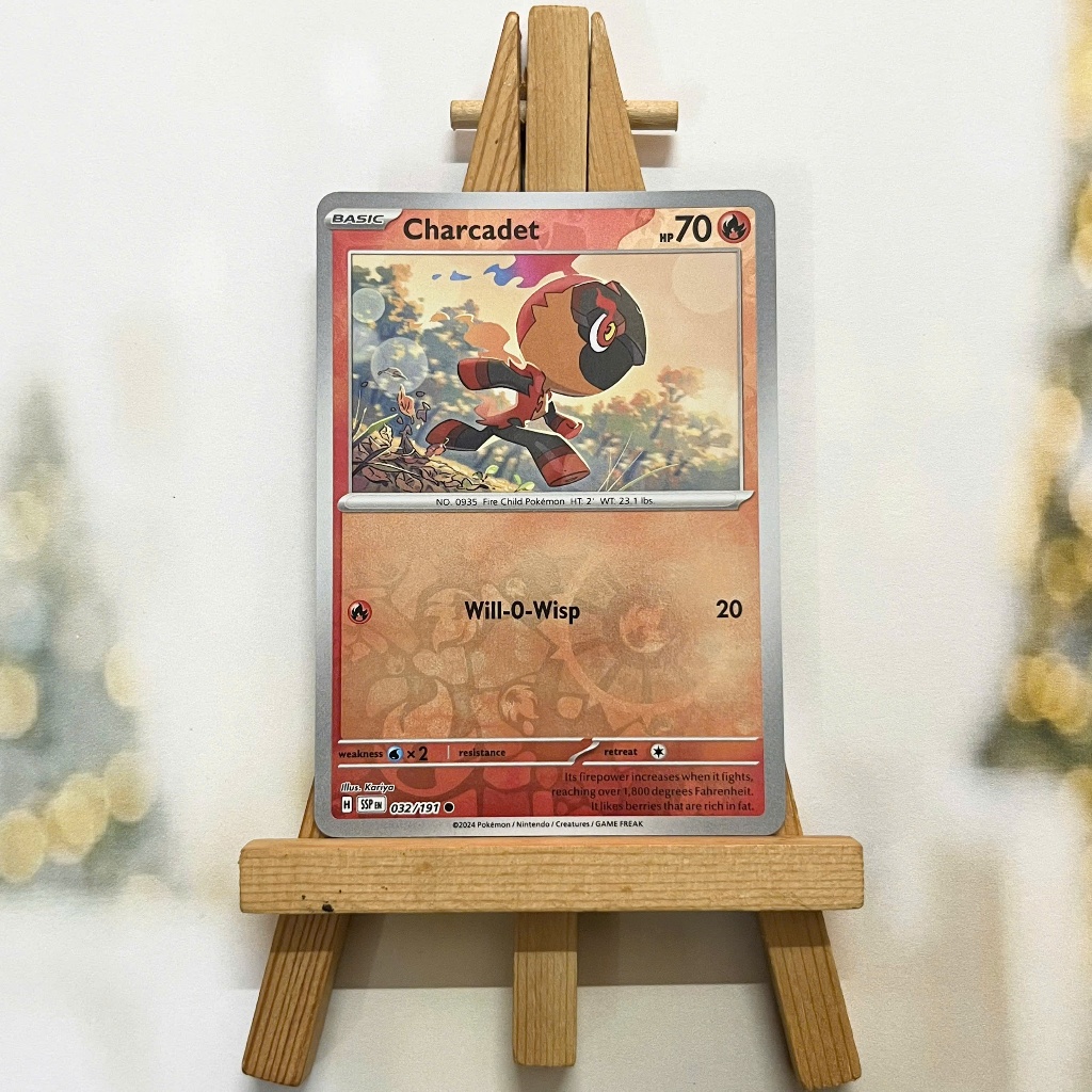 Thẻ hình Pokemon Charcadet 032/191 - Lá bài lẻ Surging Sparks Common Reverse Holo tiếng Anh chính hãng