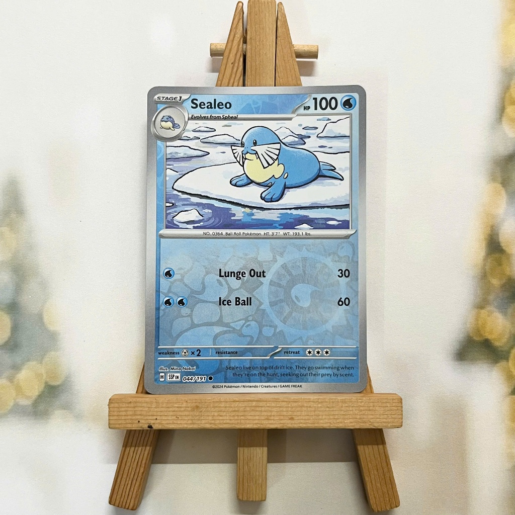 Thẻ hình Pokemon Sealeo 044/191 - Lá bài lẻ Surging Sparks Common Reverse Holo tiếng Anh chính hãng