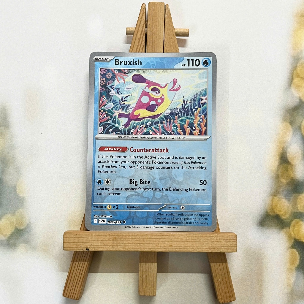Thẻ hình Pokemon Bruxish 049/191 - Lá bài lẻ Surging Sparks Uncommon Reverse Holo tiếng Anh chính hãng