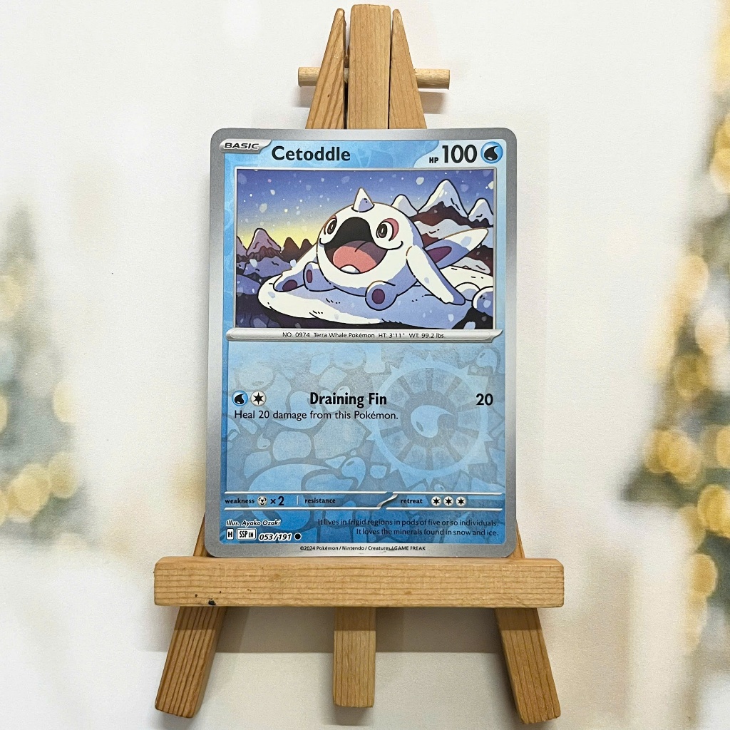 Thẻ hình Pokemon Cetoddle 053/191 - Lá bài lẻ Surging Sparks Common Reverse Holo tiếng Anh chính hãng