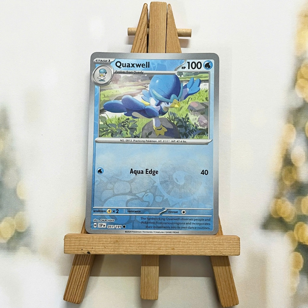 Thẻ hình Pokemon Quaxwell 051/191 - Lá bài lẻ Surging Sparks Common Reverse Holo tiếng Anh chính hãng