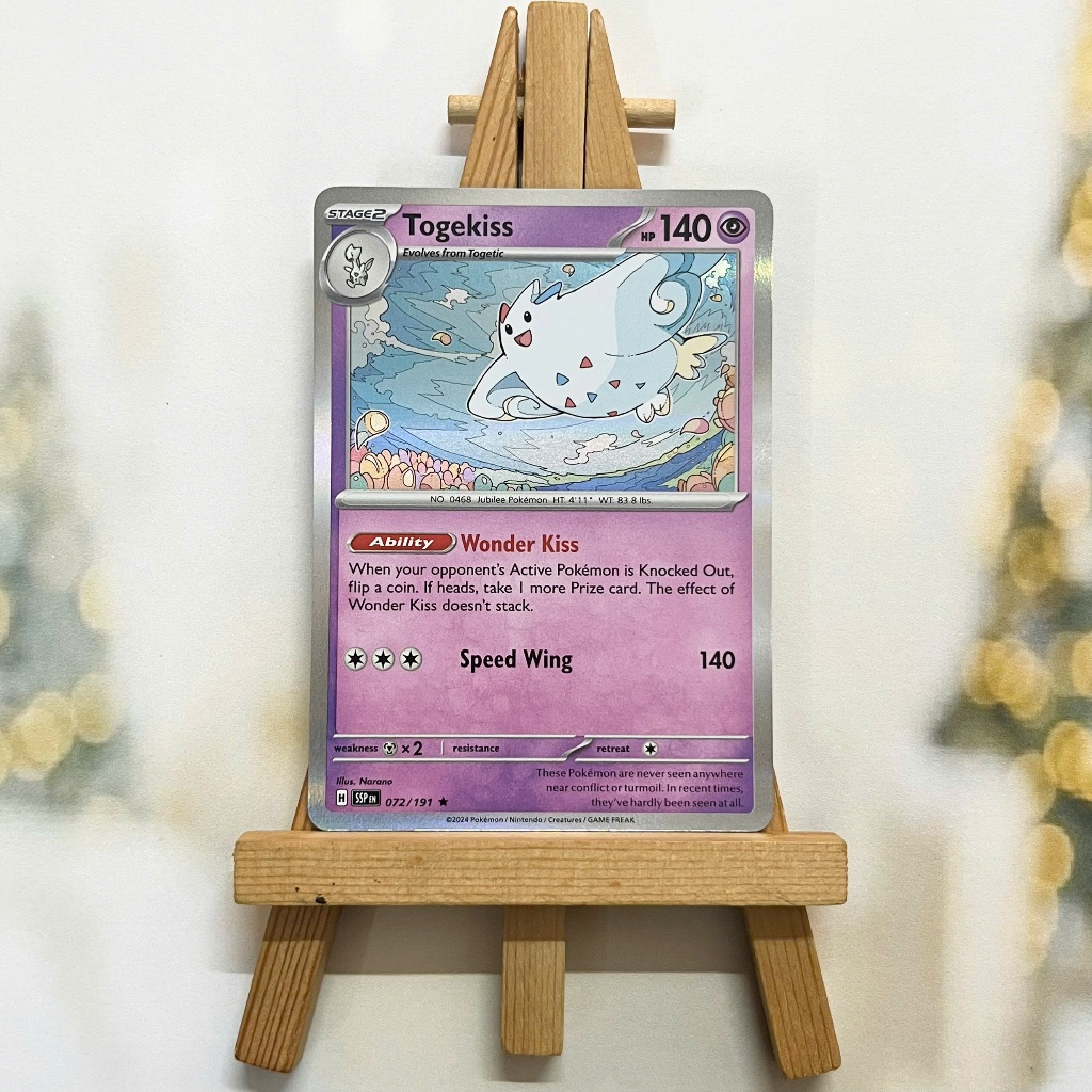 Thẻ hình Pokemon Togekiss 072/191 - Lá bài lẻ Surging Sparks Reverse Holo Rare tiếng Anh chính hãng