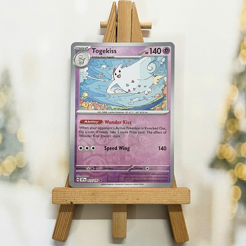 Thẻ hình Pokemon Togekiss 072/191 - Lá bài lẻ Surging Sparks Reverse Holo Rare tiếng Anh chính hãng