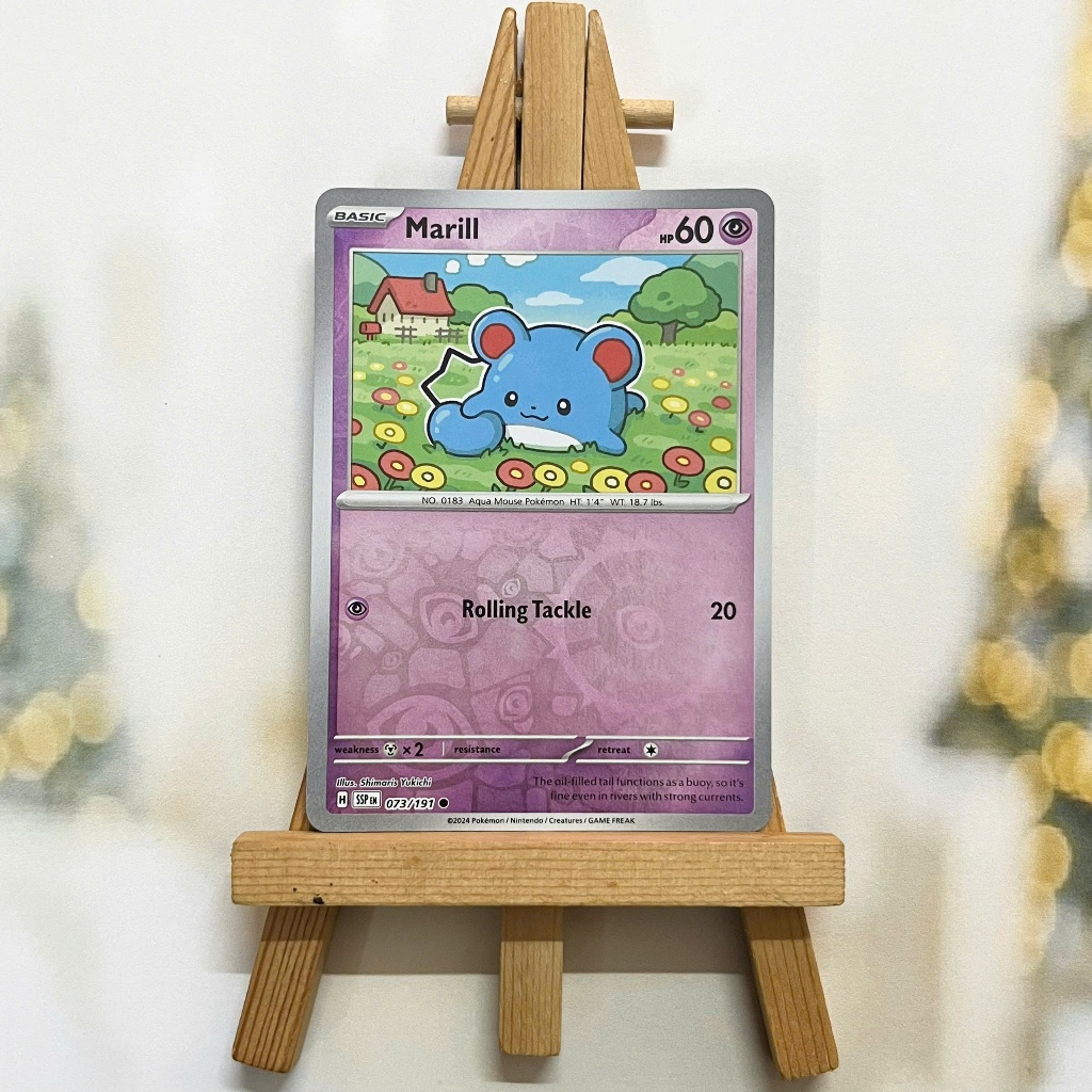 Thẻ hình Pokemon Marill 073/191 - Lá bài lẻ Surging Sparks Common Reverse Holo tiếng Anh chính hãng