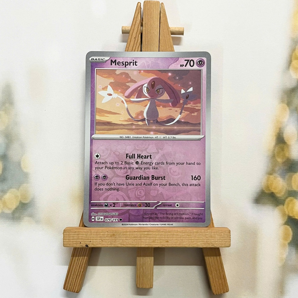 Thẻ hình Pokemon Mesprit 079/191 - Lá bài lẻ Surging Sparks Common Reverse Holo tiếng Anh chính hãng