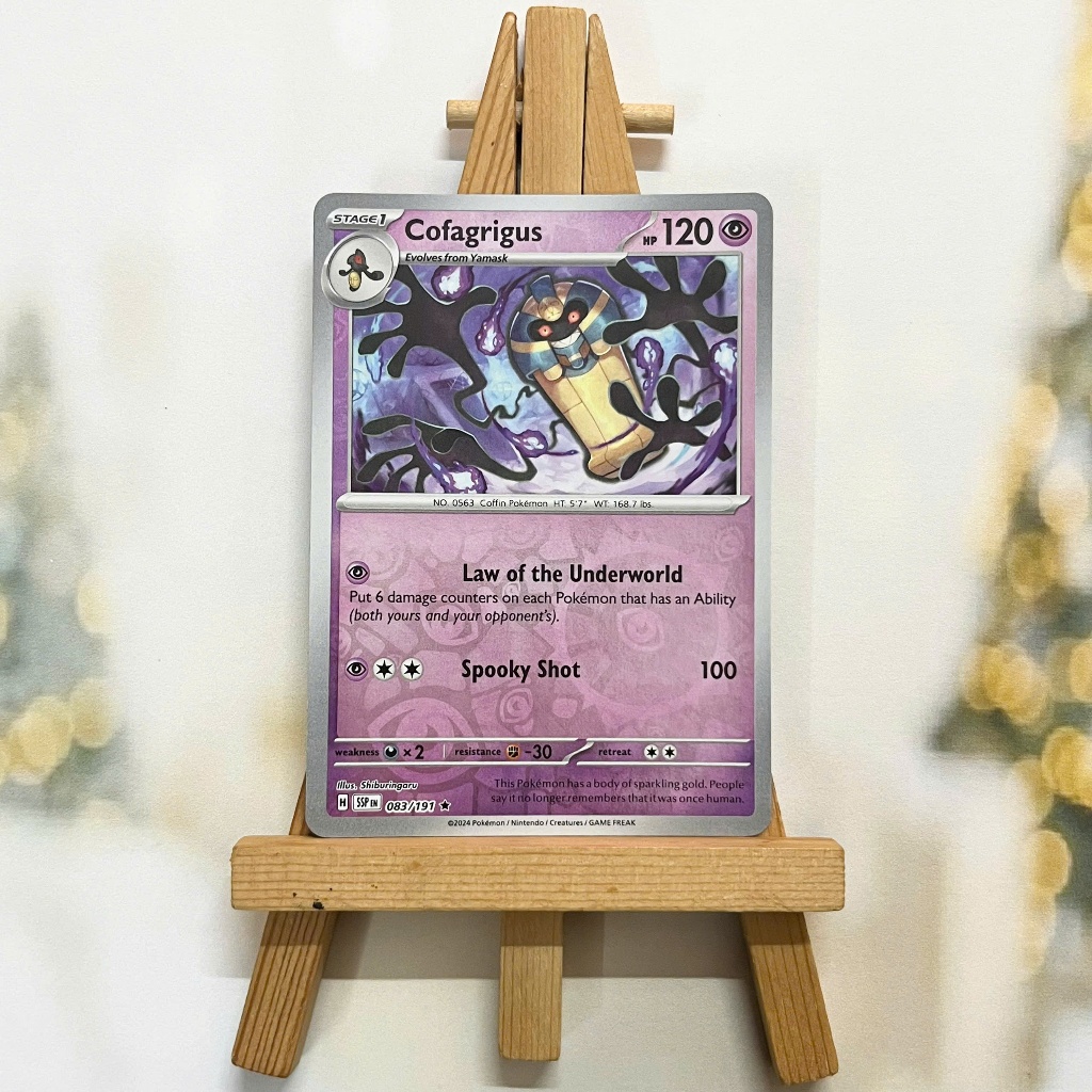 Thẻ hình Pokemon Cofagrigus 083/191 - Lá bài lẻ Surging Sparks Reverse Holo Rare tiếng Anh chính hãng