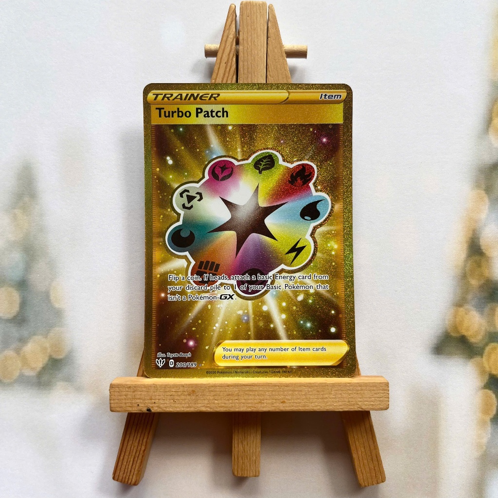 Thẻ hình Pokemon Turbo Patch 200/189 - Lá bài lẻ Darkness Ablaze Secret Rare tiếng Anh chính hãng