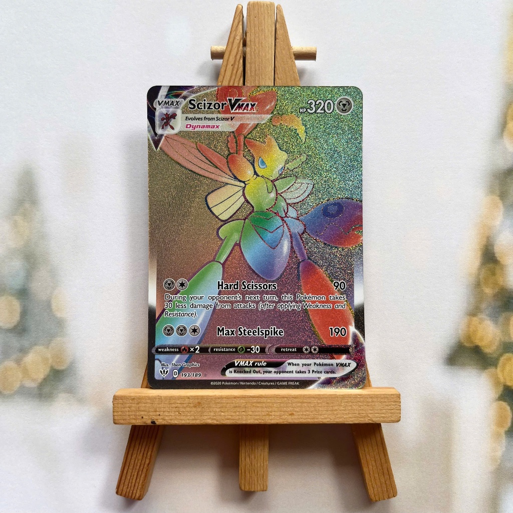 Thẻ hình Pokemon Scizor VMAX 193/189 - Lá bài lẻ Darkness Ablaze Hyper Rare tiếng Anh chính hãng
