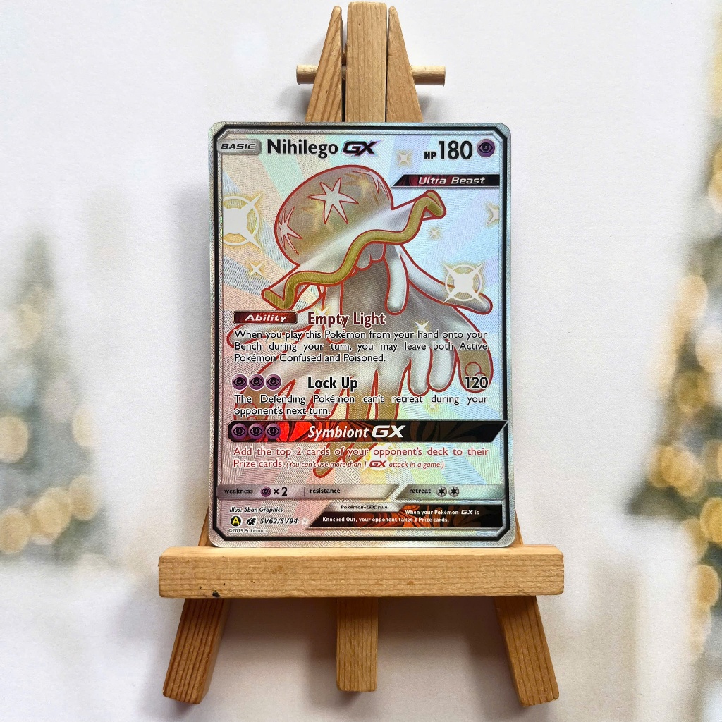 Thẻ hình Pokemon Nihilego GX SV62/SV94 - Lá bài lẻ Hidden Fates Shiny Ultra Rare tiếng Anh chính hãng