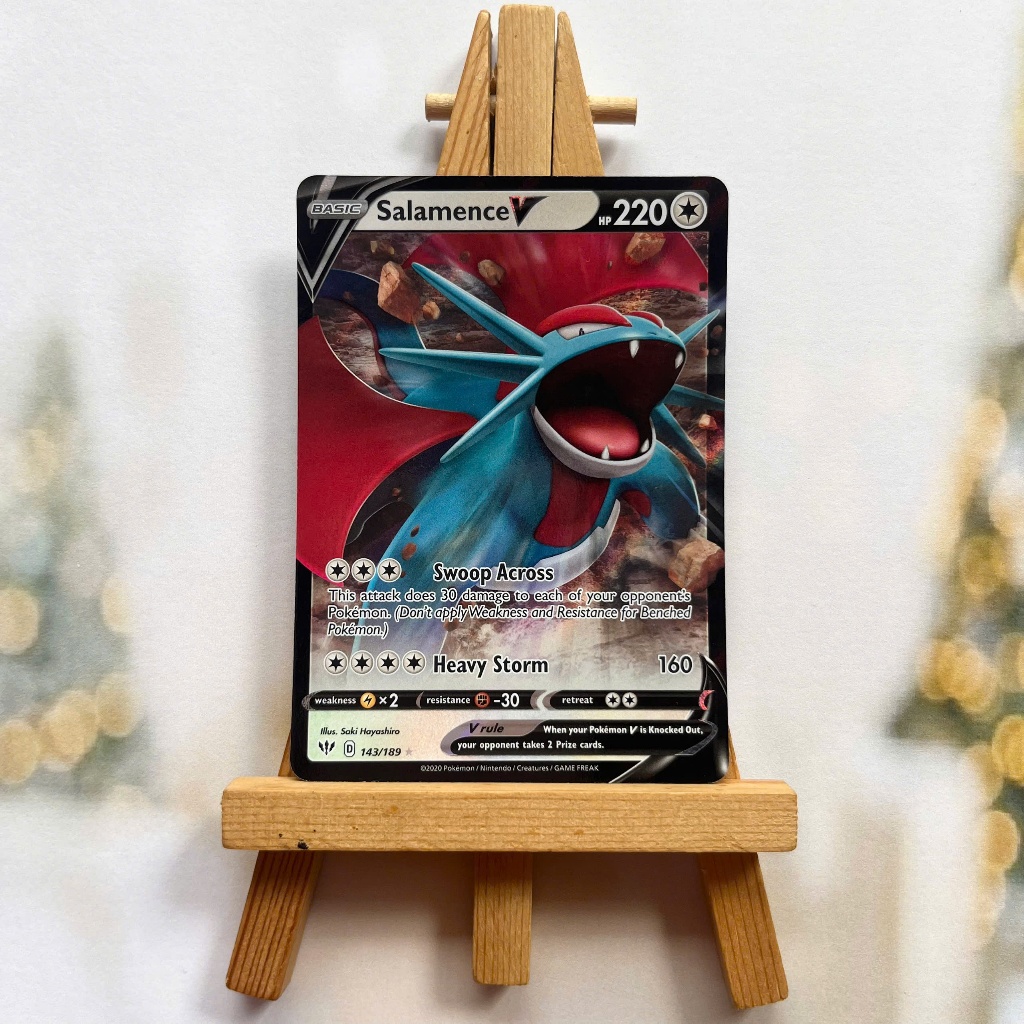 Thẻ hình Pokemon Salamence V 143/189 - Lá bài lẻ Darkness Ablaze Ultra Rare tiếng Anh chính hãng