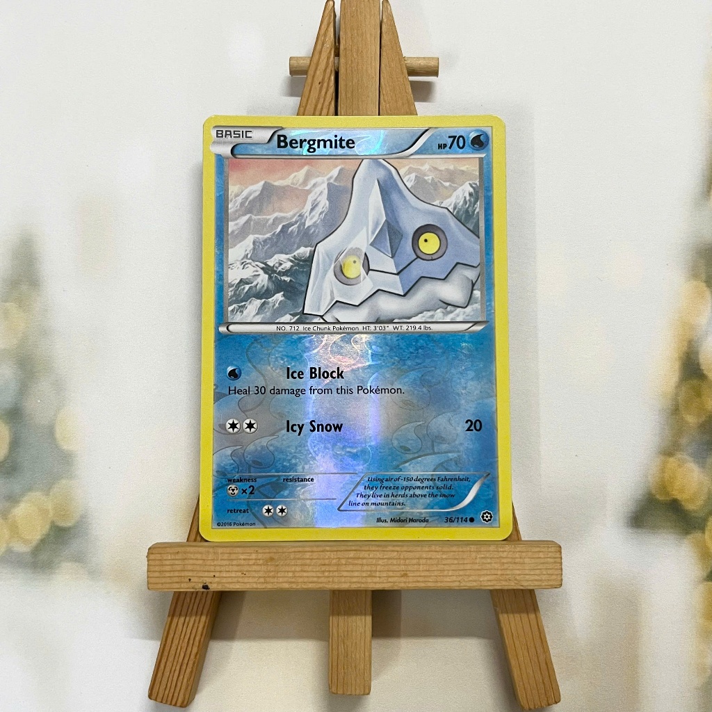 Thẻ hình Pokemon Bergmite 36/114 - Lá bài lẻ XY: Steam Siege Common Reverse Holo tiếng Anh chính hãng
