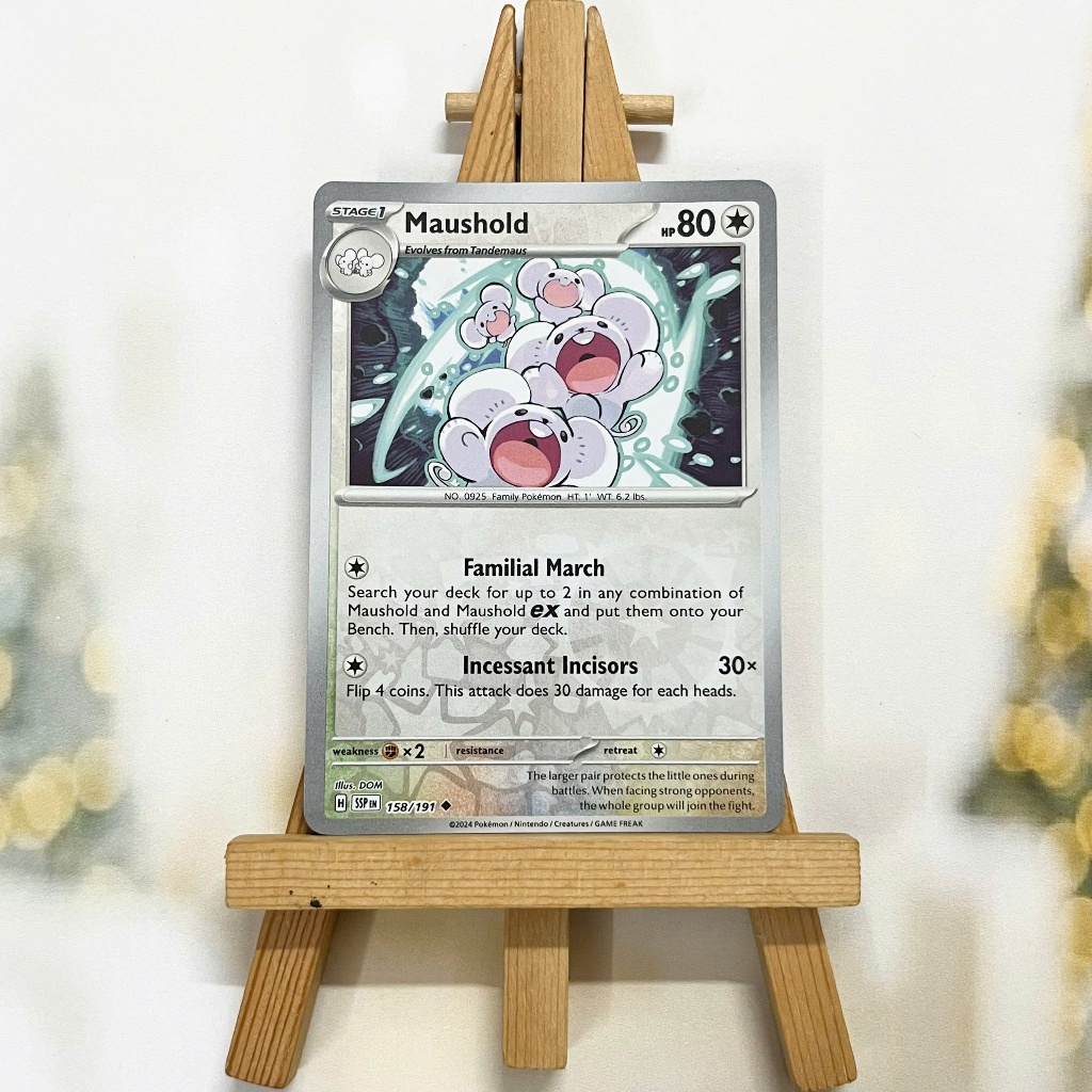 Thẻ hình Pokemon Maushold 158/191 - Lá bài lẻ Surging Sparks Uncommon Reverse Holo tiếng Anh chính hãng