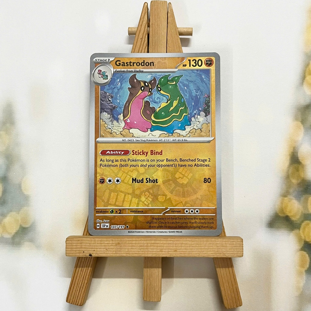 Thẻ hình Pokemon Gastrodon 107/191 - Lá bài lẻ Surging Sparks Reverse Holo Rare tiếng Anh chính hãng