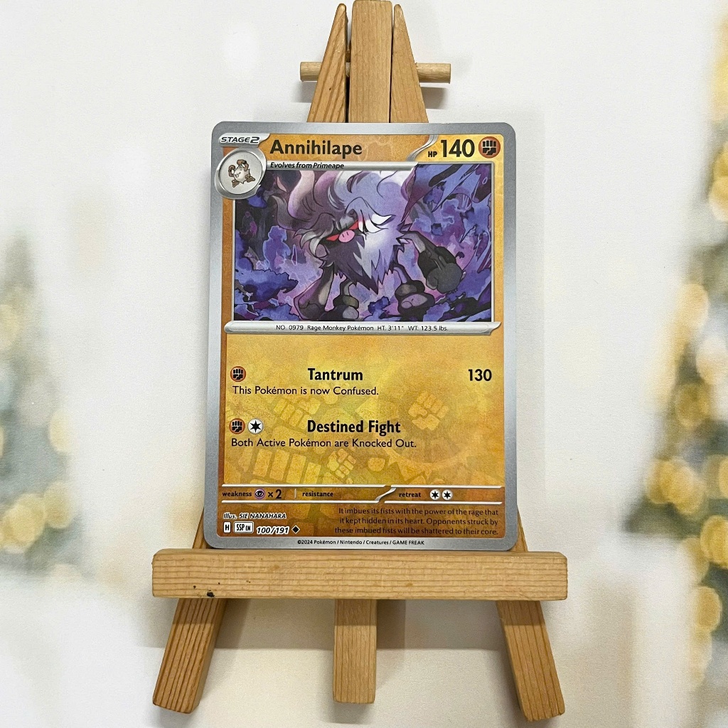 Thẻ hình Pokemon Annihilape 100/191 - Lá bài lẻ Surging Sparks Uncommon Reverse Holo tiếng Anh chính hãng