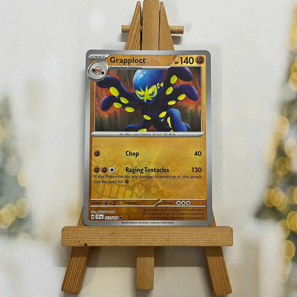 Thẻ hình Pokemon Grapploct 113/191 - Lá bài lẻ Surging Sparks Common Reverse Holo tiếng Anh chính hãng