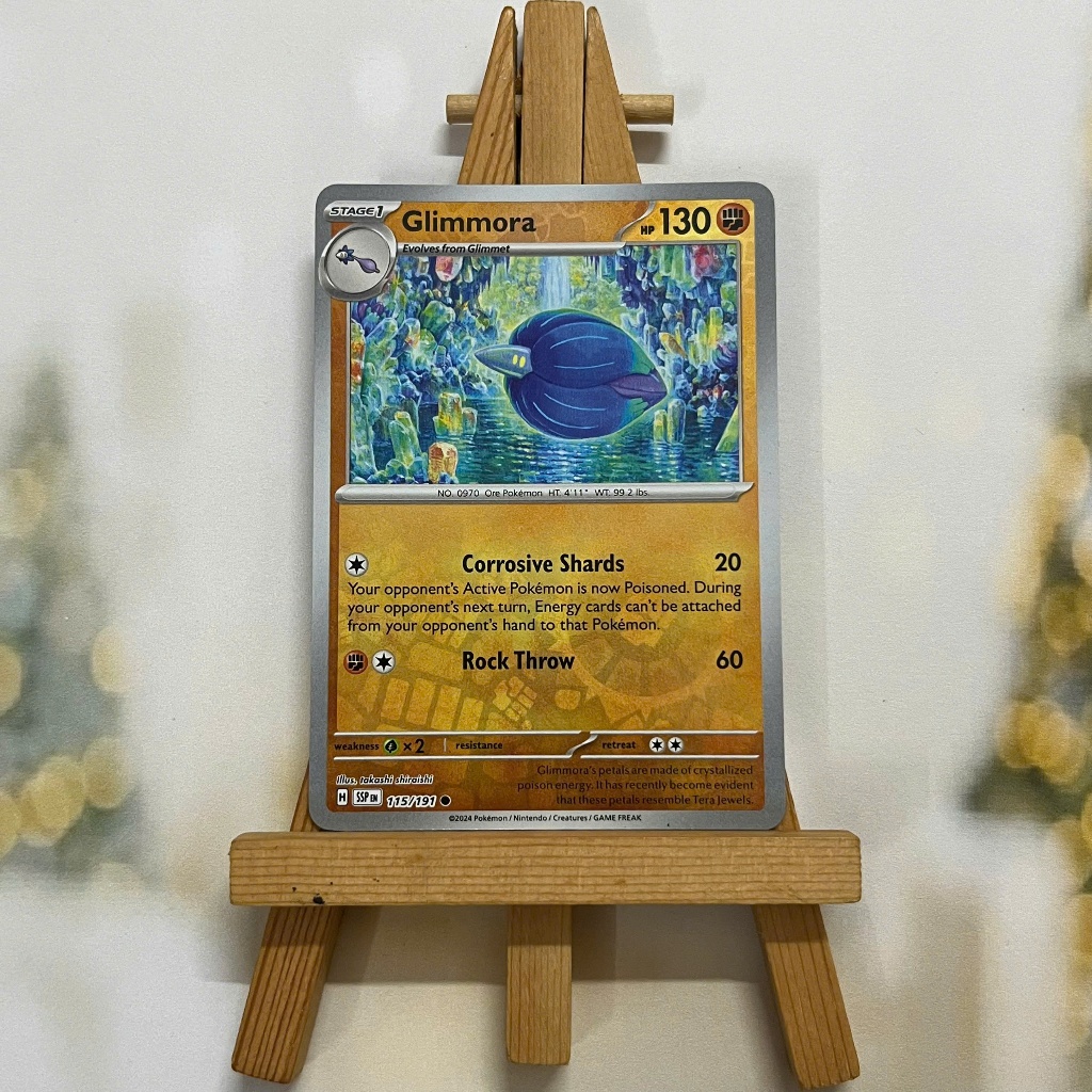 Thẻ hình Pokemon Glimmora 115/191 - Lá bài lẻ Surging Sparks Common Reverse Holo tiếng Anh chính hãng