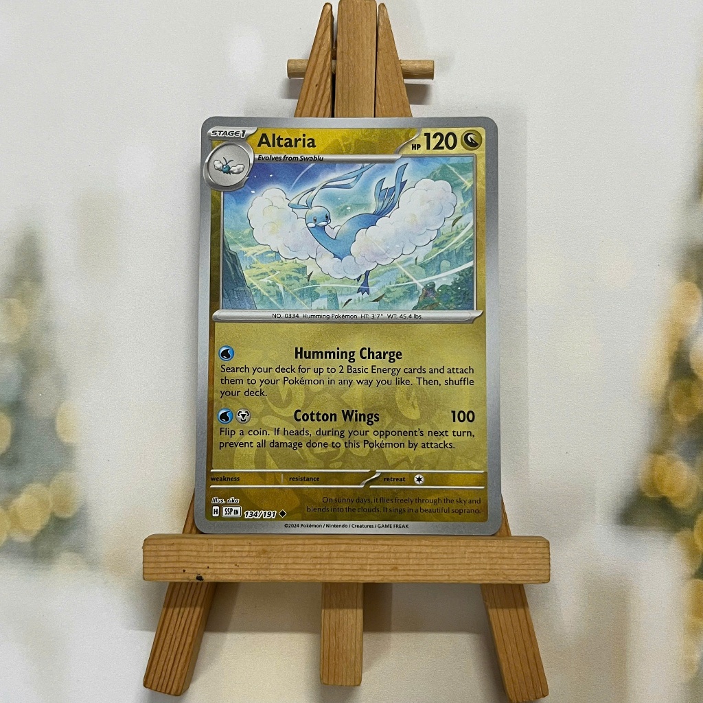Thẻ hình Pokemon Altaria 134/191 - Lá bài lẻ Surging Sparks Uncommon Reverse Holo tiếng Anh chính hãng