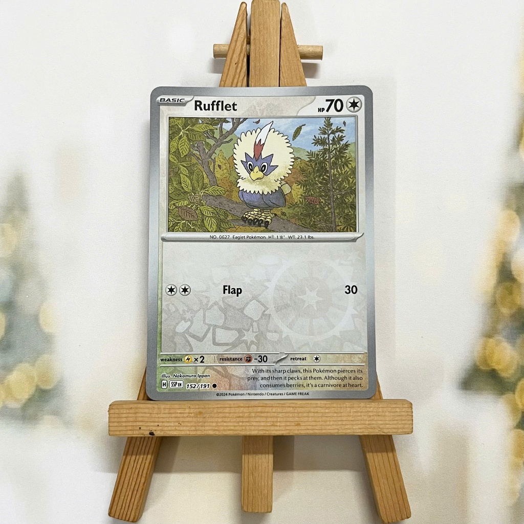 Thẻ hình Pokemon Rufflet 152/191 - Lá bài lẻ Surging Sparks Common Reverse Holo tiếng Anh chính hãng