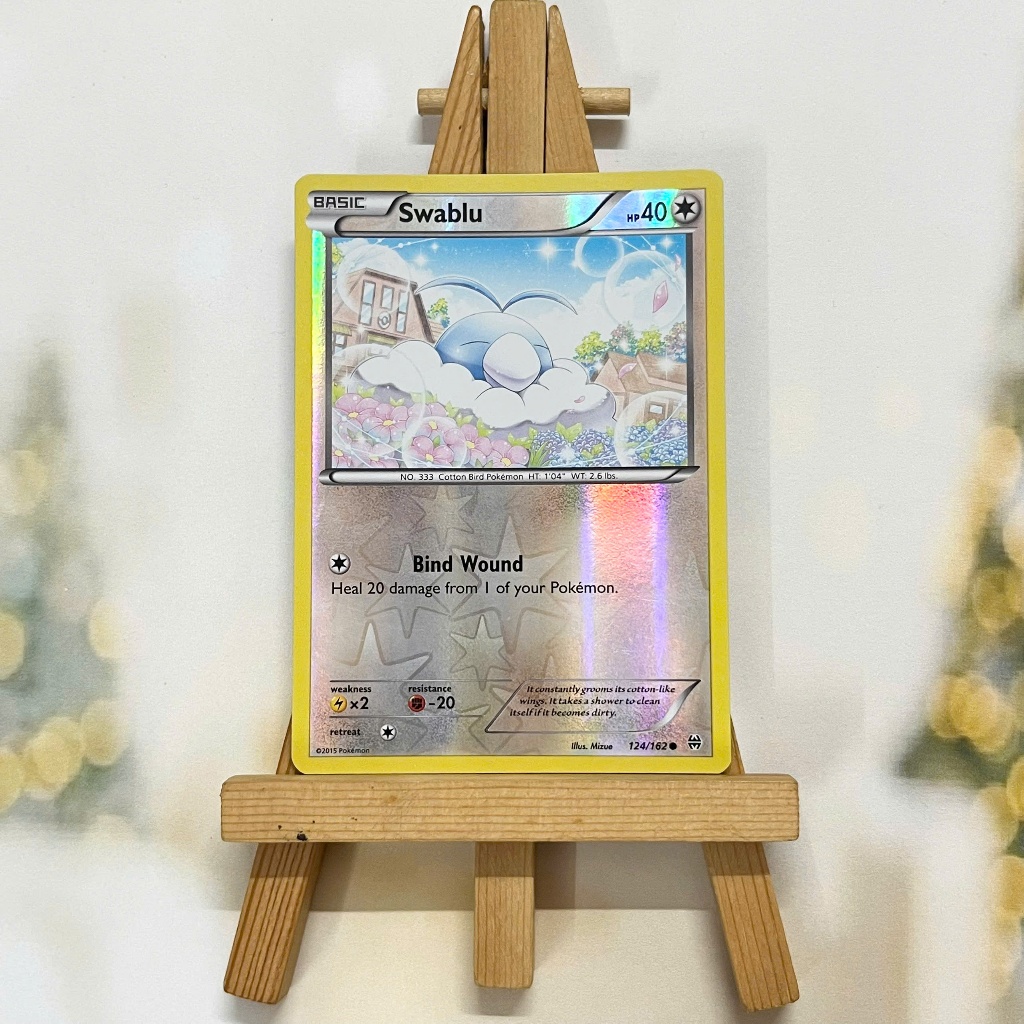 Thẻ hình Pokemon Swablu 124/162 - Lá bài lẻ XY: Breakthrough Common Reverse Holo tiếng Anh chính hãng