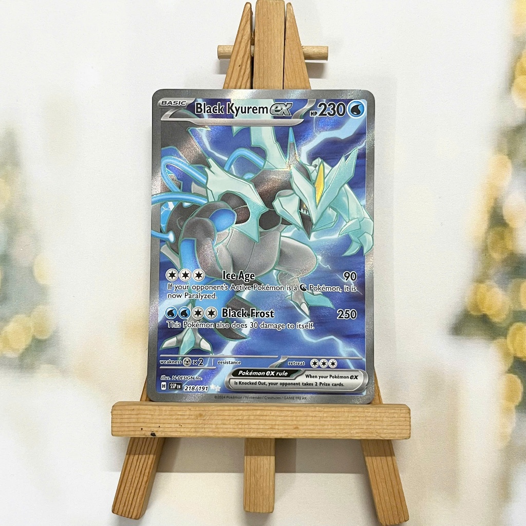 Thẻ hình Pokemon Black Kyurem ex 218/191 - Lá bài lẻ Surging Sparks Full Art Secret Rare tiếng Anh chính hãng