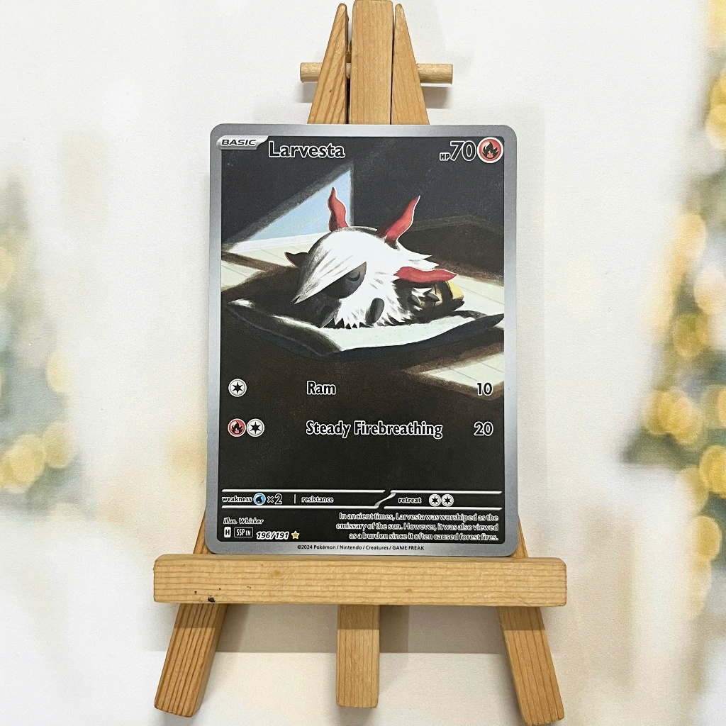 Thẻ hình Pokemon Larvesta 196/191 - Lá bài lẻ Surging Sparks Illustration Rare tiếng Anh chính hãng