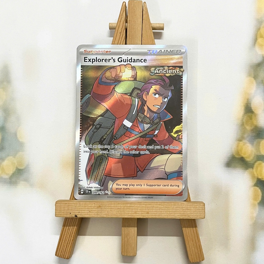 Thẻ hình Pokemon Explorer's Guidance 200/162 - Lá bài  Temporal Forces Full Art Secret Rare tiếng Anh chính hãng