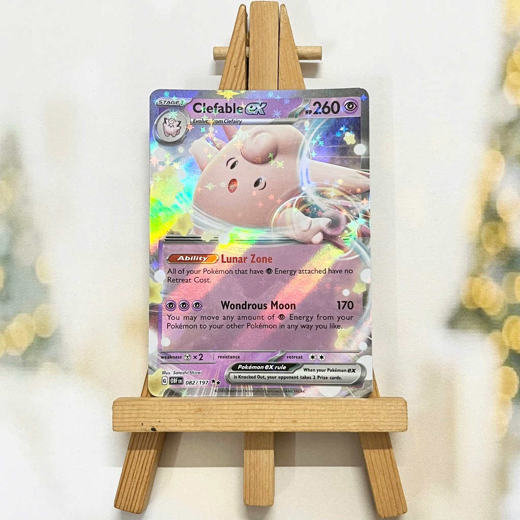 Thẻ hình Pokemon Clefable ex 082/197 - Lá bài lẻ Scarlet & Violet: Obsidian Flames Ultra Rare tiếng Anh chính hãng