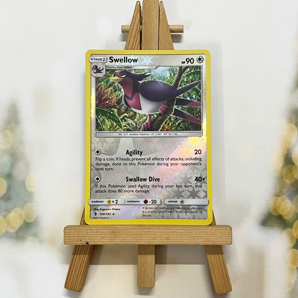 Thẻ hình Pokemon Swellow 104/145 - Lá bài lẻ Sun & Moon: Guardians Rising Rare Reverse Holo tiếng Anh chính hãng