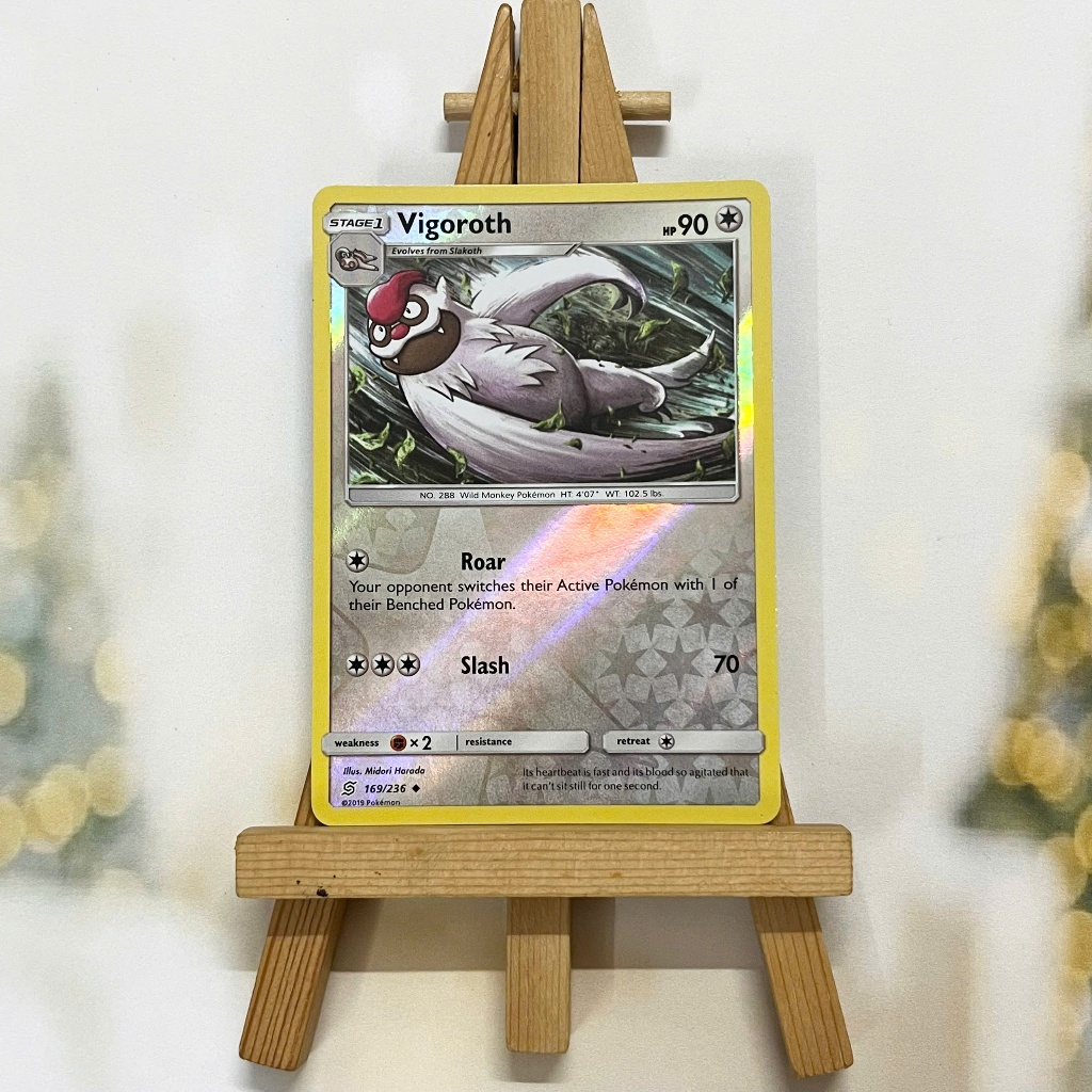 Thẻ hình Pokemon Vigoroth 169/236 - Lá bài lẻ Sun & Moon: Unified Minds Uncommon Reverse Holo tiếng Anh chính hãng