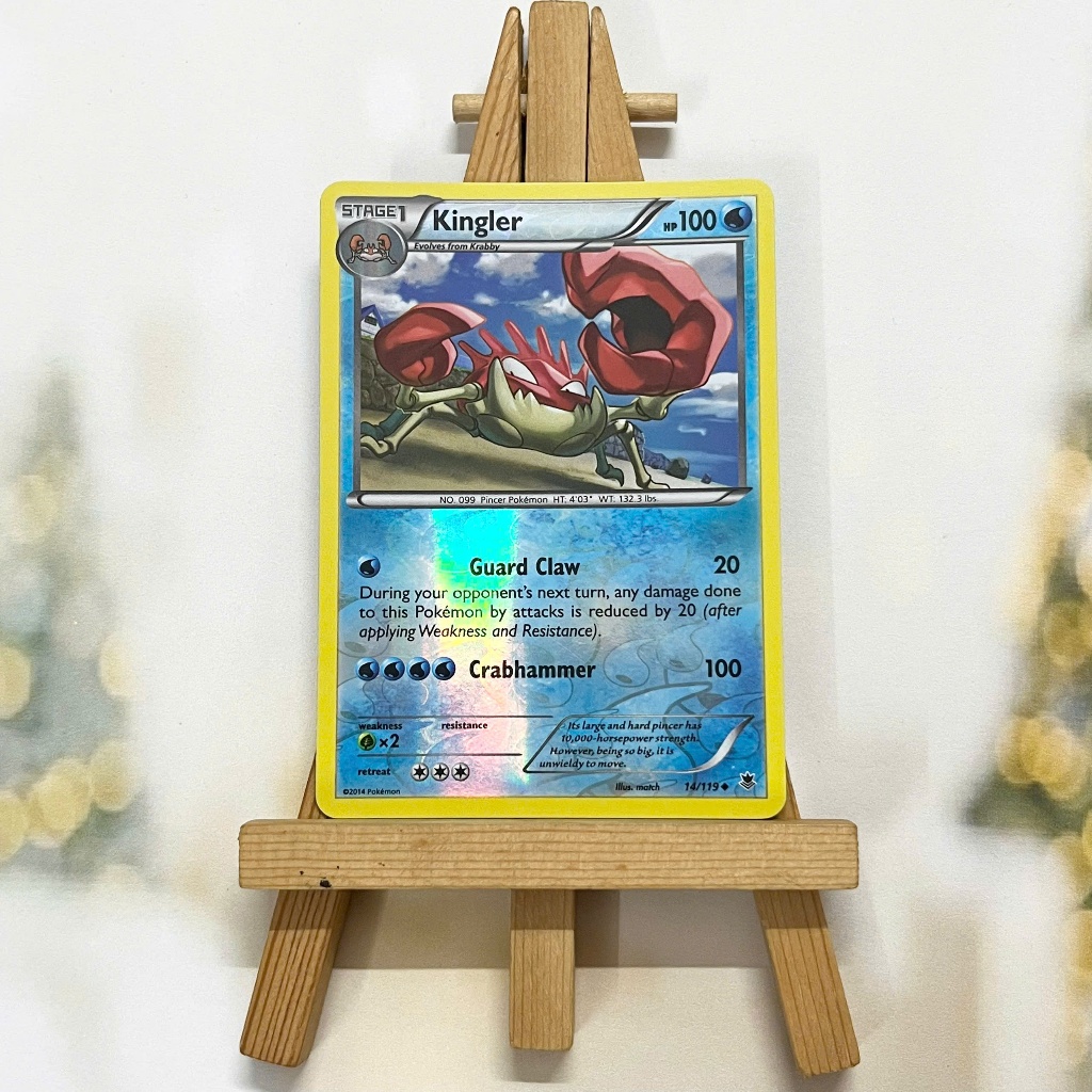 Thẻ hình Pokemon Kingler 14/119 - Lá bài lẻ XY: Phantom Forces Uncommon Reverse Holo tiếng Anh chính hãng