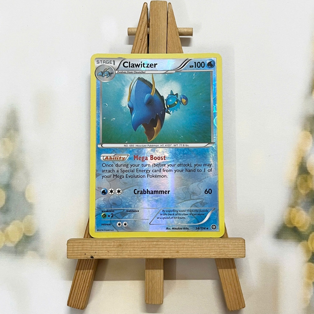 Thẻ hình Pokemon Clawitzer 34/114 - Lá bài lẻ XY: Steam Siege Rare Reverse Holo tiếng Anh chính hãng